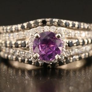 14k white gold wedding set